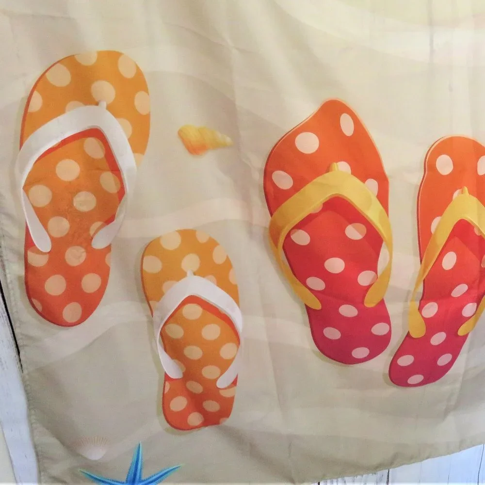Shower Curtain Flip Flops Summer Photo Backdrop....126
